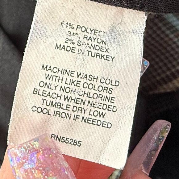 Express Design Studio Editor Capri Wide Pants Plaid Size 4 Flat Front. - Picture 5 of 13